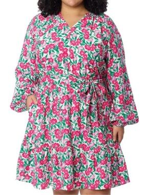 Draper James Pink and Green Floral Dress
